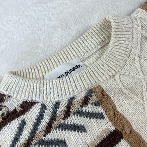 Alfred Dunner Vintage Fall Sweater Heavy Knit Women's size XL Off white Brown - Picture 8 of 8